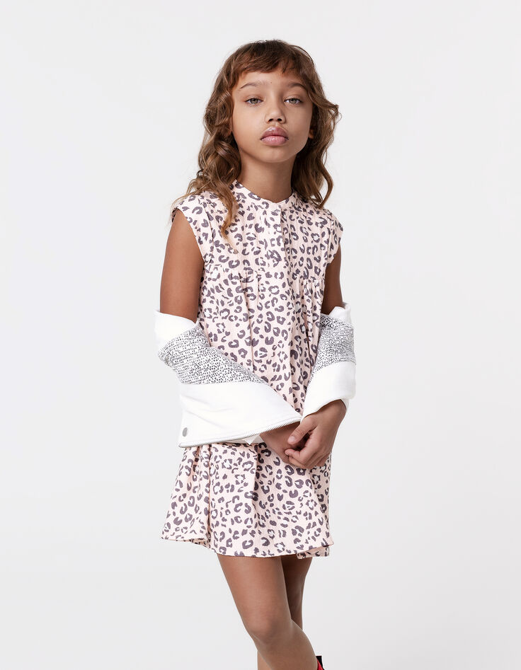 Robe rose imprimé léopard fille-1