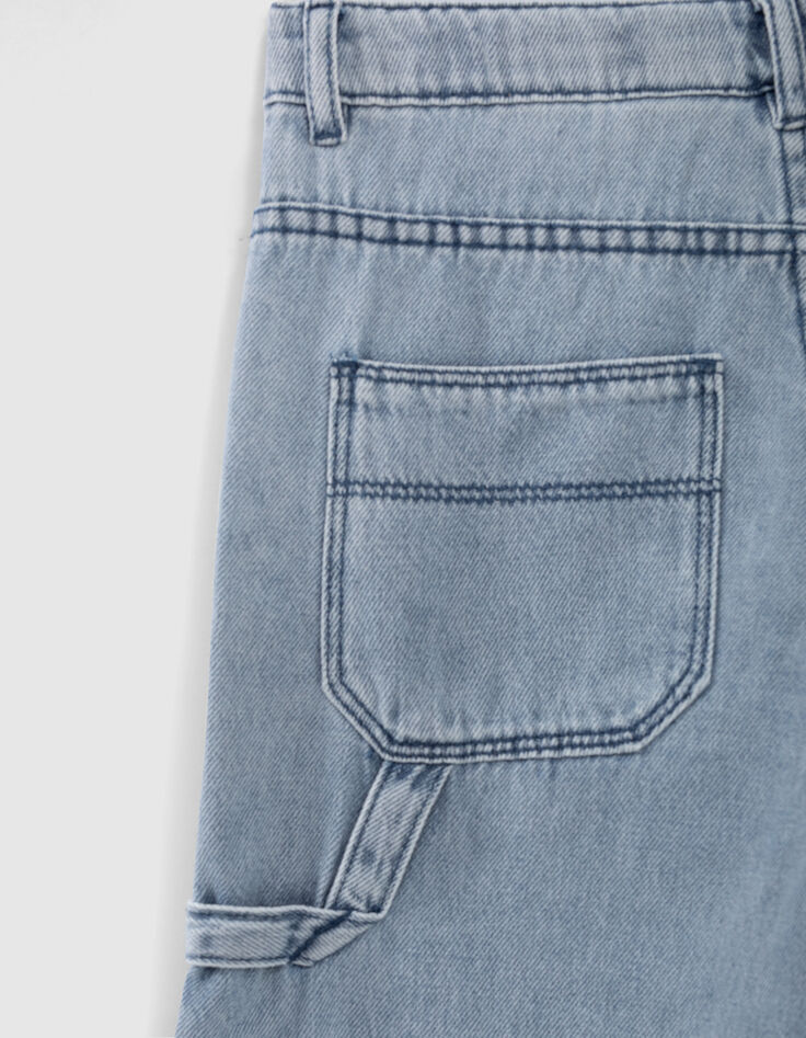 Blauwe baggy jeans biokatoen meisjes-5