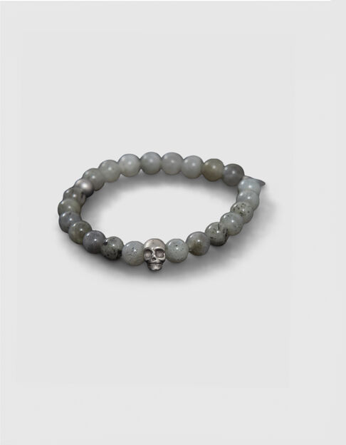 Graues Labradorit-Herrenarmband