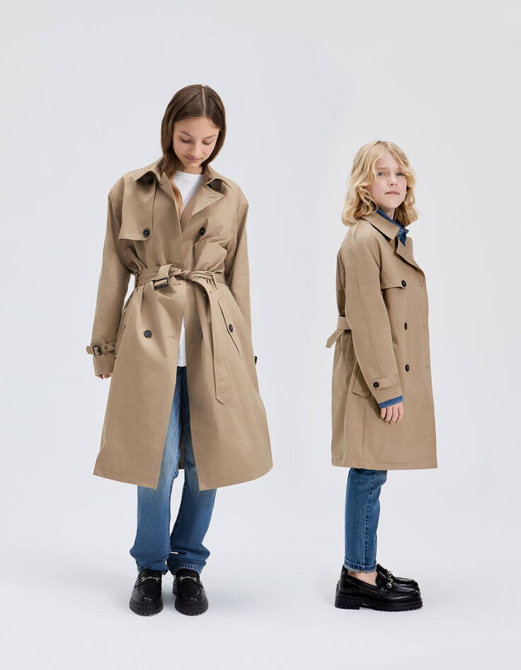 Unisex beige Gender Free trench coat-3