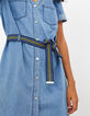 Robe en jean authentique à ceinture rayée I.Code-6