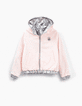 Blouson réversible argent et rose pâle fille-1