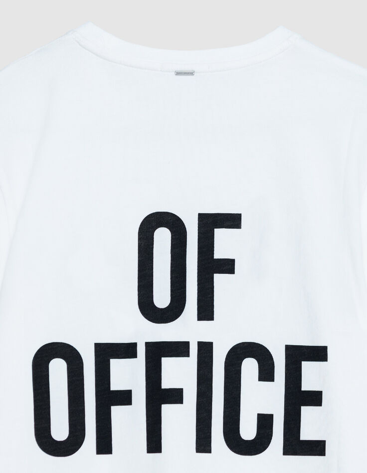 Wei&szlig;es Damen T-Shirt aus Bio-Baumwolle mit Rundhalsausschnitt und R&uuml;ckenbotschaft-7