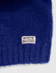 Pull bleu col roulé tricot à torsades fille-5