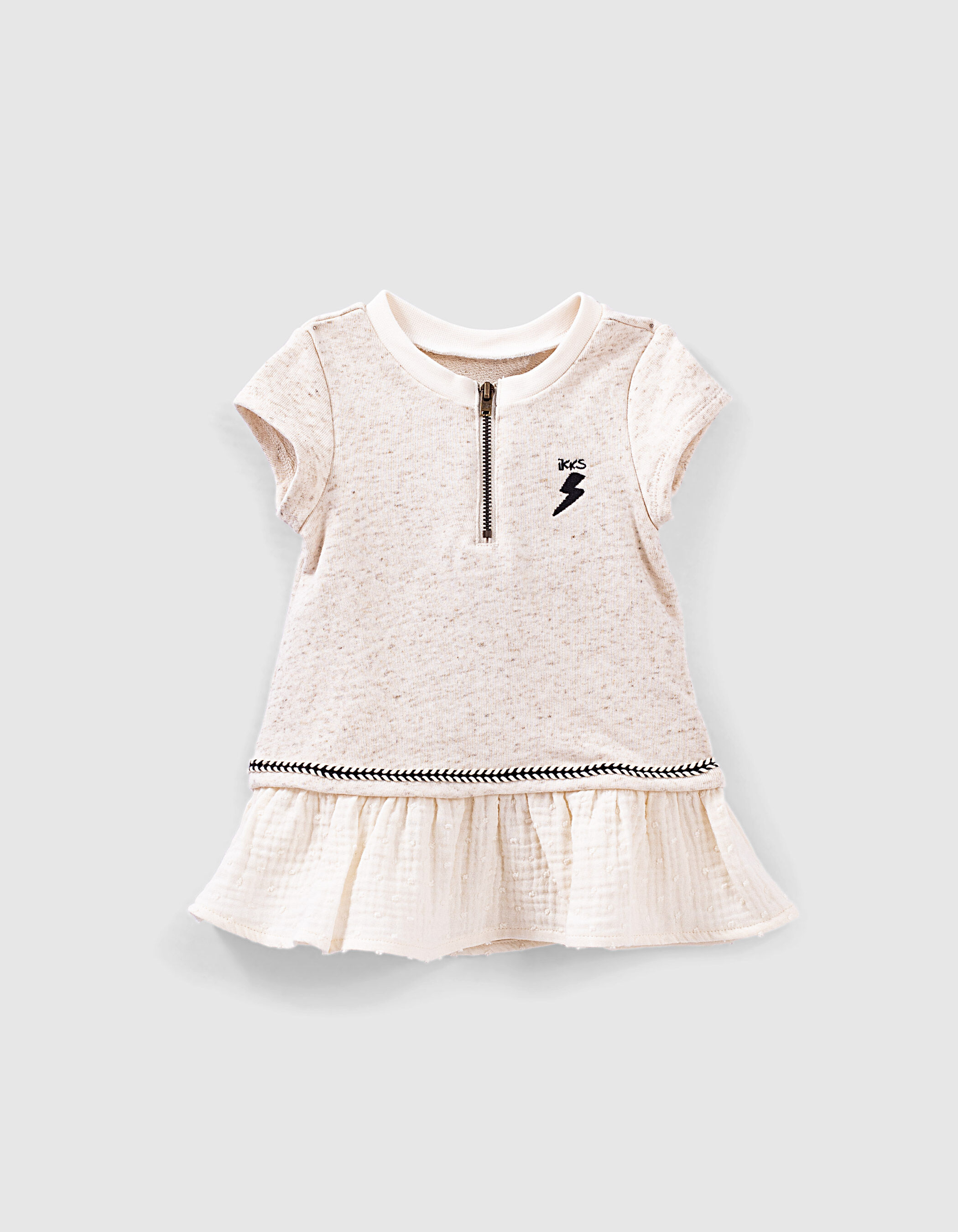 Vestido con Lino para Bebé Niña, Beige | Zippy Online España