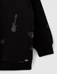 Boys’ black sweatshirt with skull and musical note-4