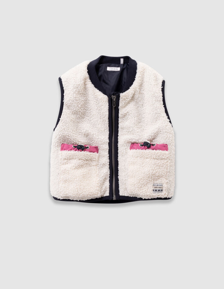 Girls’ 2-in-1 navy jacket and ecru gilet-7