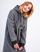 Manteau gris chin&eacute; &agrave; capuche I.Code-2