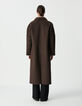 Women’s brown supple double-breasted long coat-5