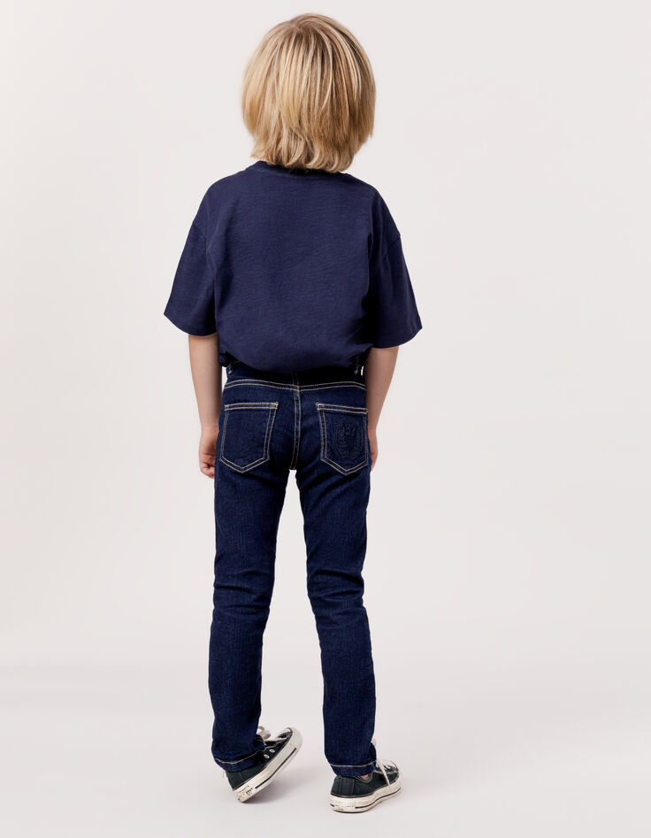 Jean SLIM brut avec badge et broderie garçon-2