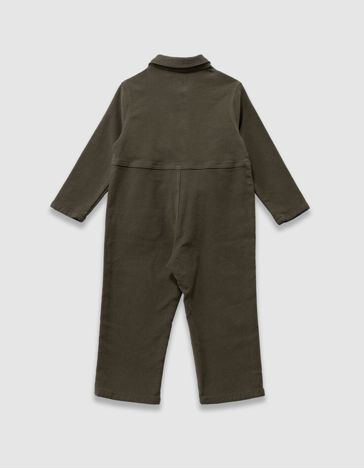 Baby boys’ khaki jumpsuit with badges and embroidery-3 Baby boys’ khaki jumpsuit with badges and embroidery-3