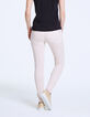 Jean slim rose, poches plaquées zippées femme-3