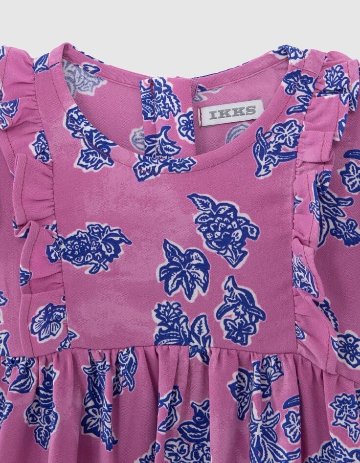 Baby girls’ mauve LENZING™ ECOVERO™ Indian floral dress-2