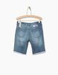Bermuda en jean faded blue bas frangés fille -2