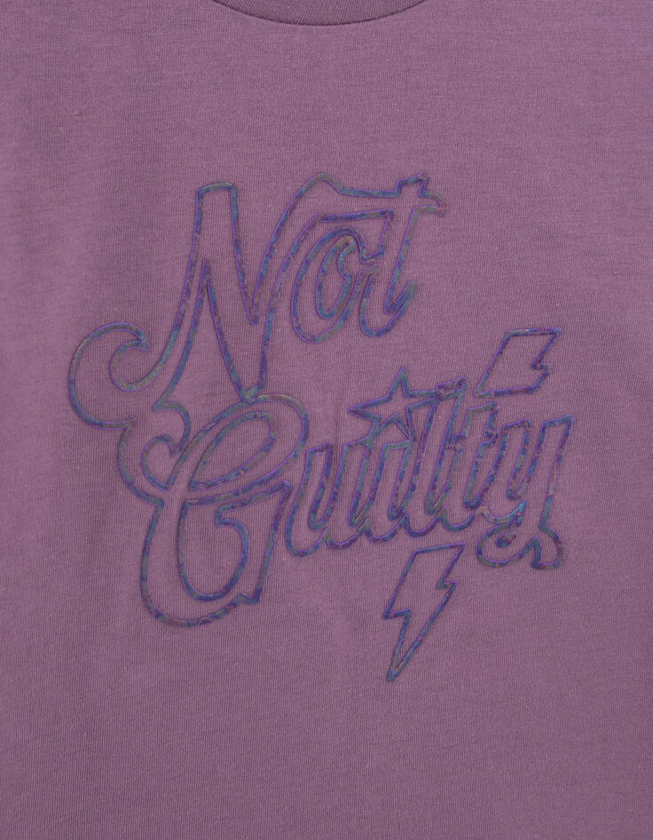  Mädchen-T-Shirt pink, Biobaumwolle, gummierter Schriftzug-4