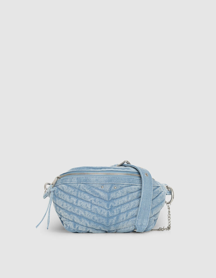 Sac banane 1440 bleu en jean délavé Femme-1 Sac banane 1440 bleu en jean délavé Femme-1