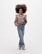 Girls’ blue straight jeans with ruffled pockets-1 Girls’ blue straight jeans with ruffled pockets-1