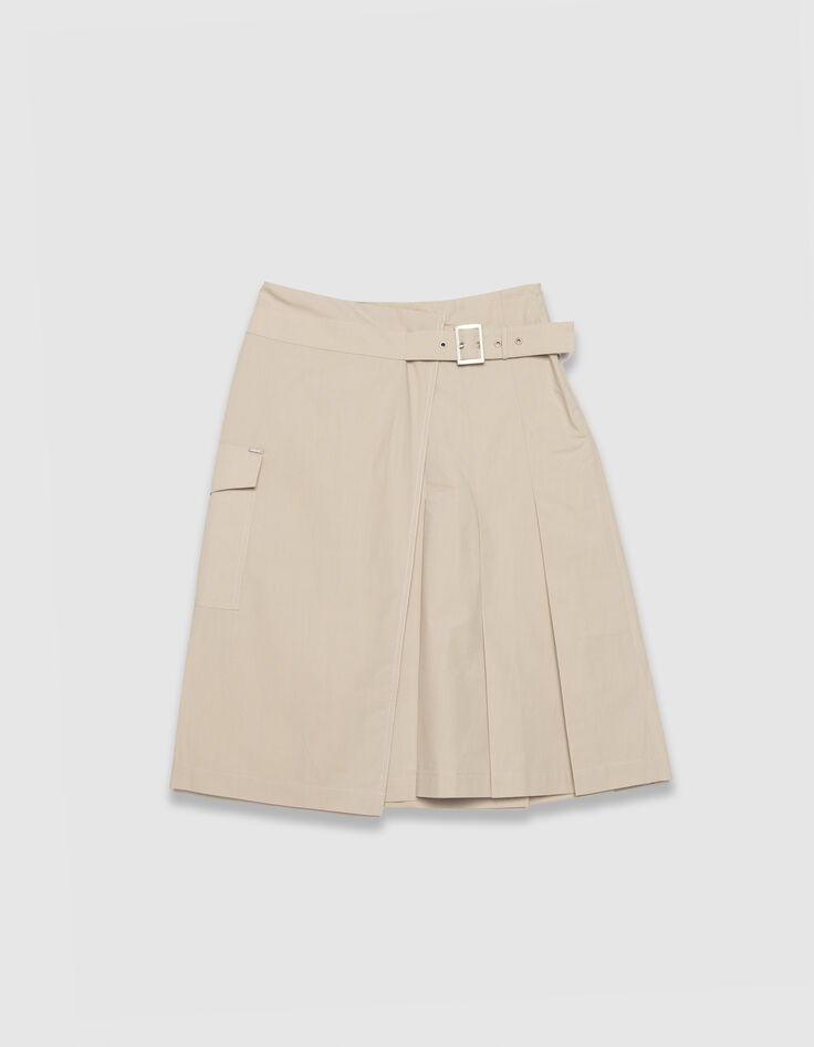 Beige plooirok wikkelmodel Dames-6 Beige plooirok wikkelmodel Dames-6