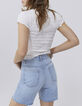 Shorts vaqueros de tiro alto bordes sin rematar mujer-3
