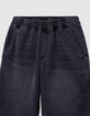 Grey denim shorts with elasticated waistband for boy-2