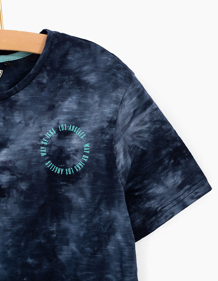 Camiseta navy con efecto tie dye niño -4