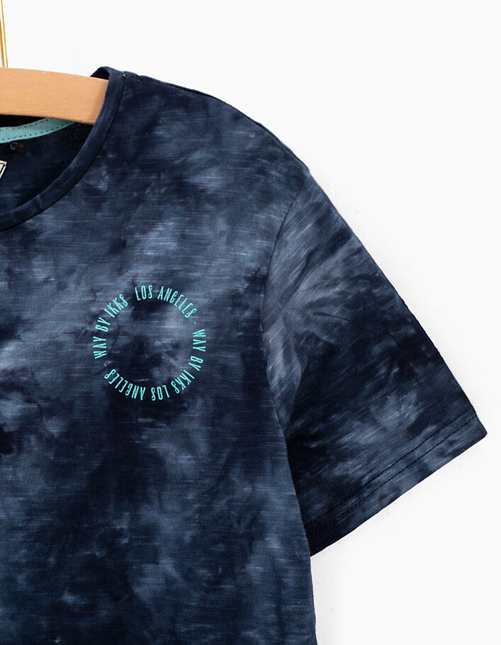 Marineblaues Jungenshirt mit Tie-Dye-Effekt  - IKKS