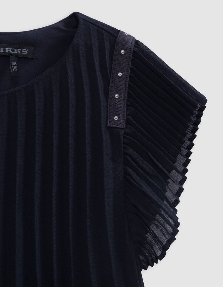Marine plisséjurk sierstuds meisjes-9