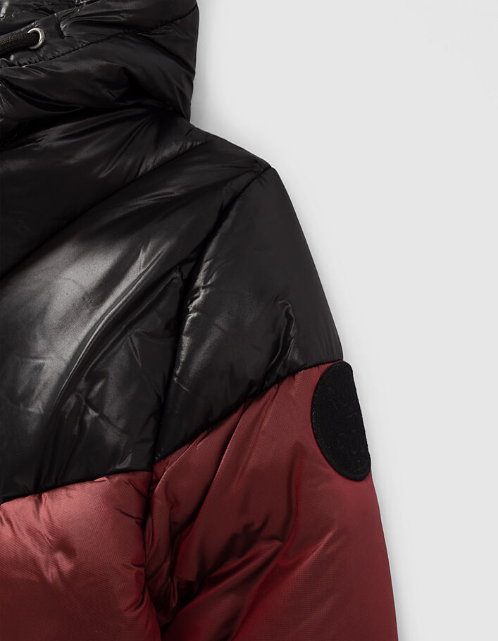 Boys’ colour block black/mid-red padded jacket - IKKS