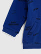 Sweat bleu avec print tampons bébé garçon -5