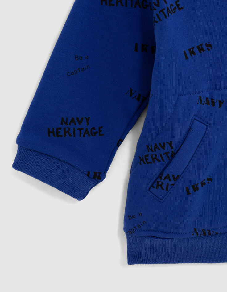 Sweat bleu avec print tampons bébé garçon -5