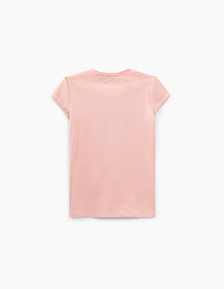 Puderrosafarbenes Mädchen-T-Shirt mit Hasenmotiv-5