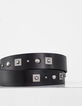 Women’s black leather studded belt-2