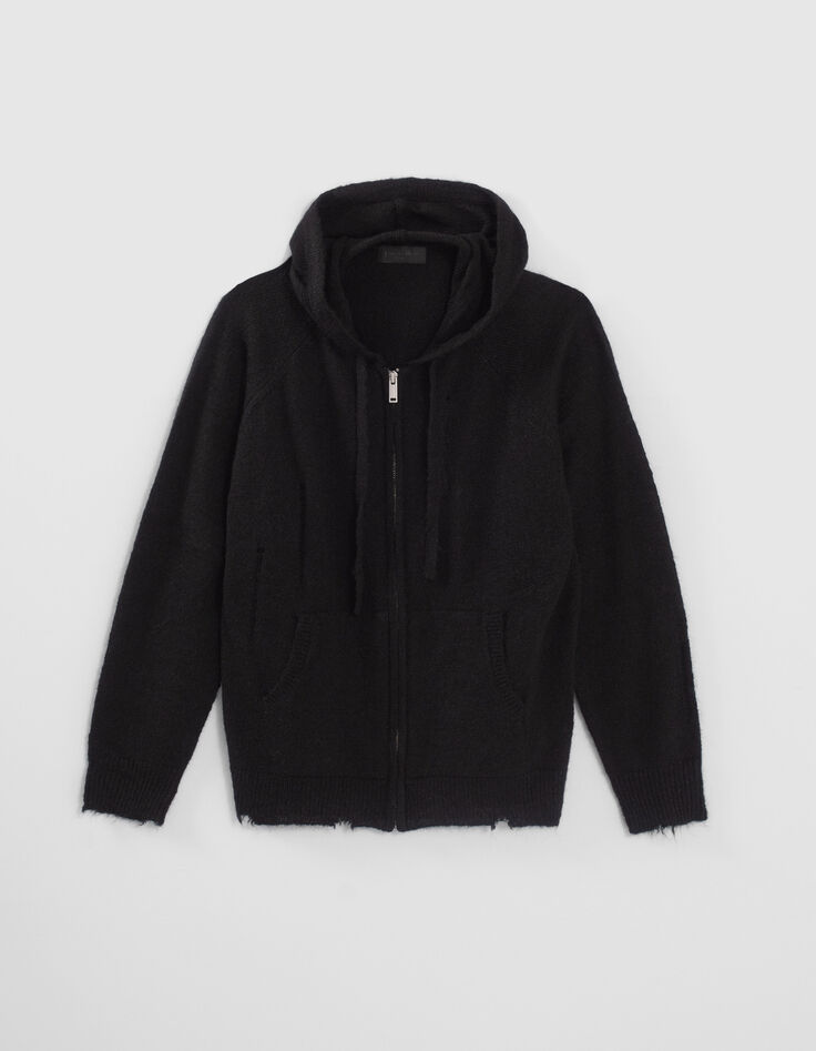 Pure Edition-cardigan zippé noir tricot Femme-7