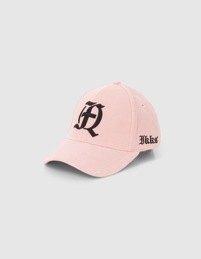 Men's pink FQ-embroidered cap