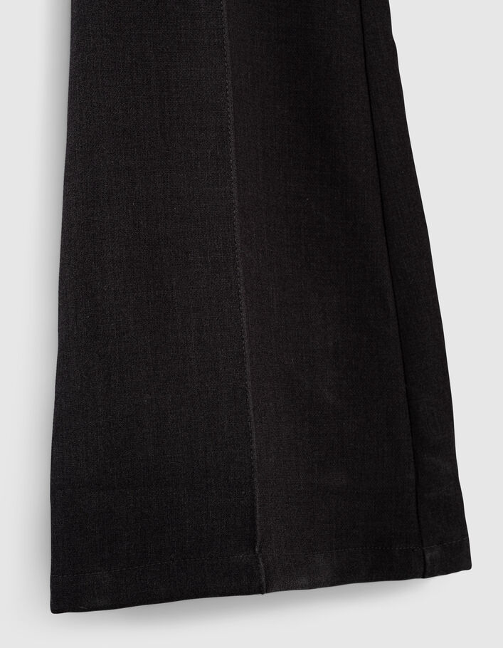 Pantalon flare gris chiné anthracite fille-5