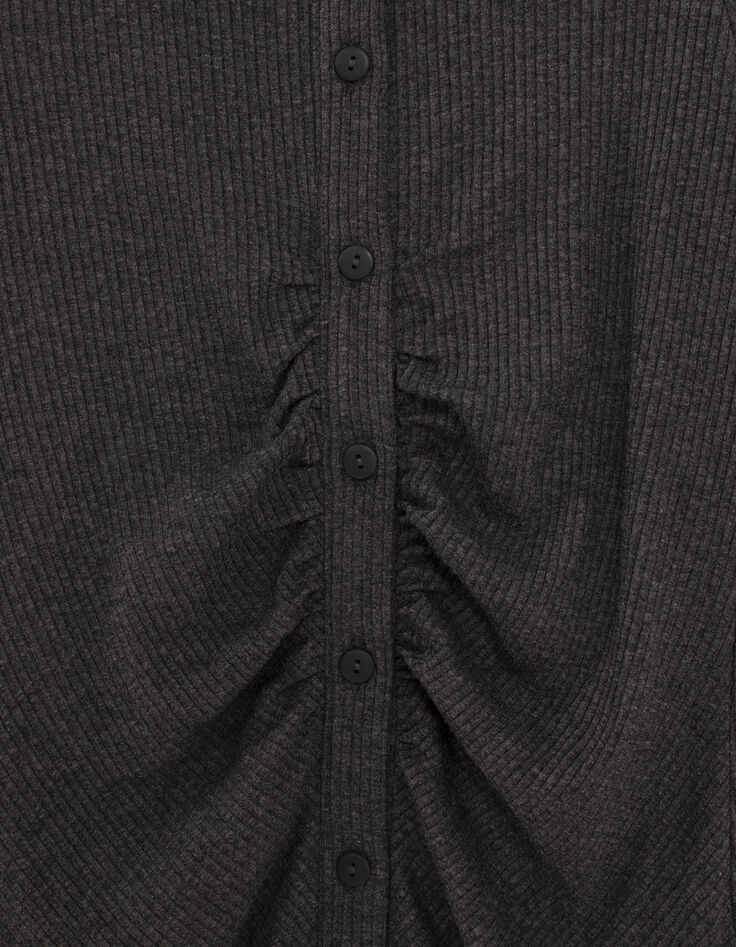 Girls’ grey ribbed shirt dress-2