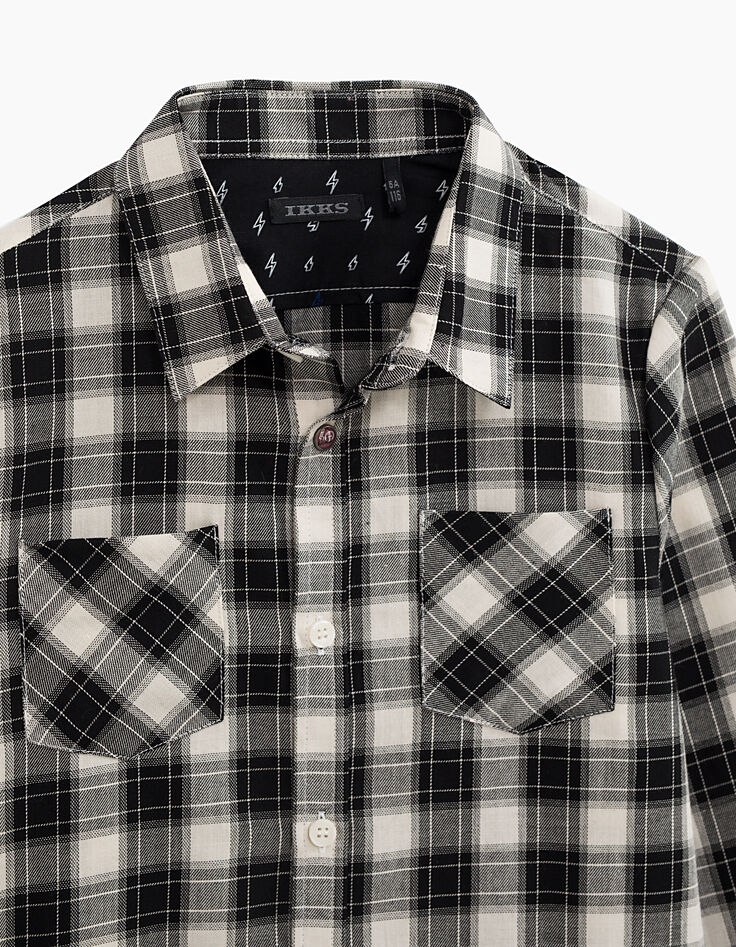 Boys’ black checked shirt -3