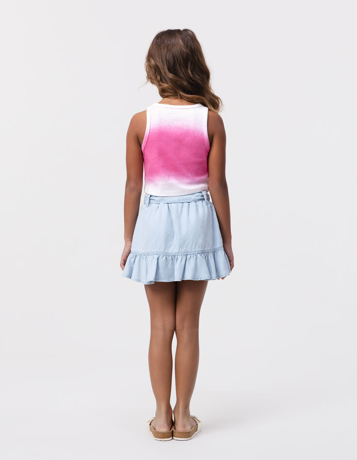 Jupe-short bleue effet portefeuille fille-2