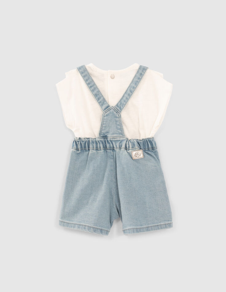 Conjunto peto vaquero y camiseta bebé niña-2