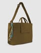 El bolso totebag kaki lona bordado Mujer-3