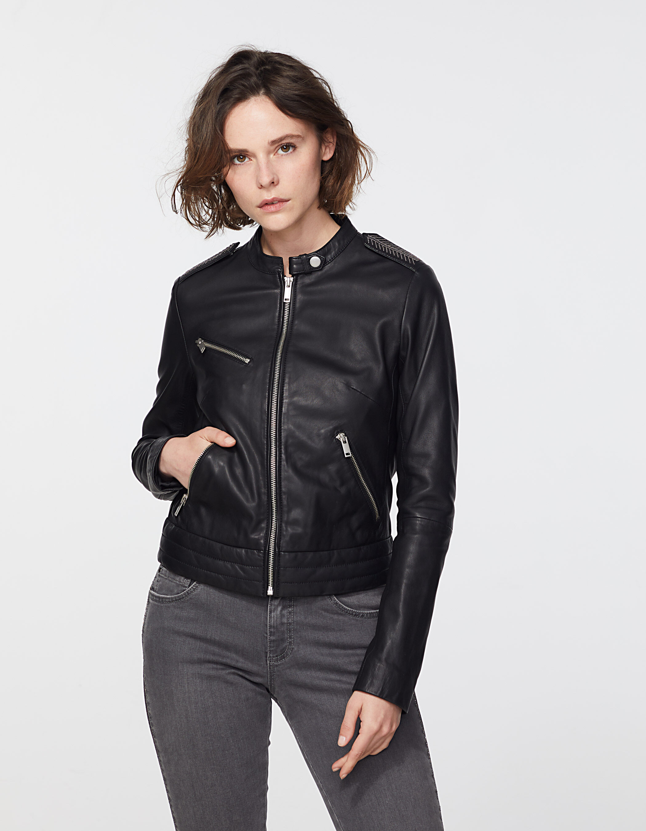 Blouson cuir ikks discount femme