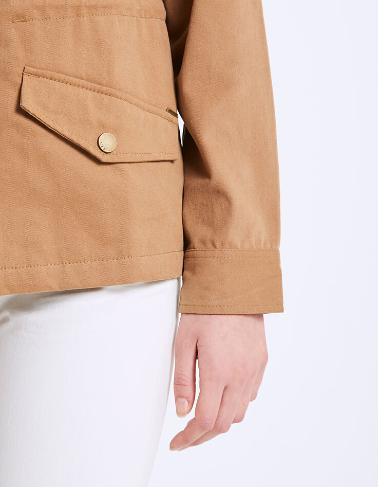 Parka saharienne col officier broderies bijoux femme-5