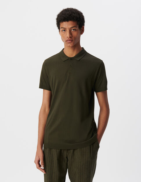 Khaki Herrenpoloshirt aus Modalbaumwolle - IKKS