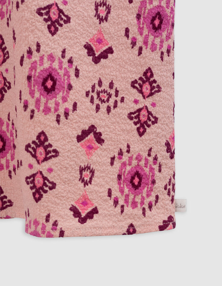 Robe rose imprimé maxi ethnique fille-4