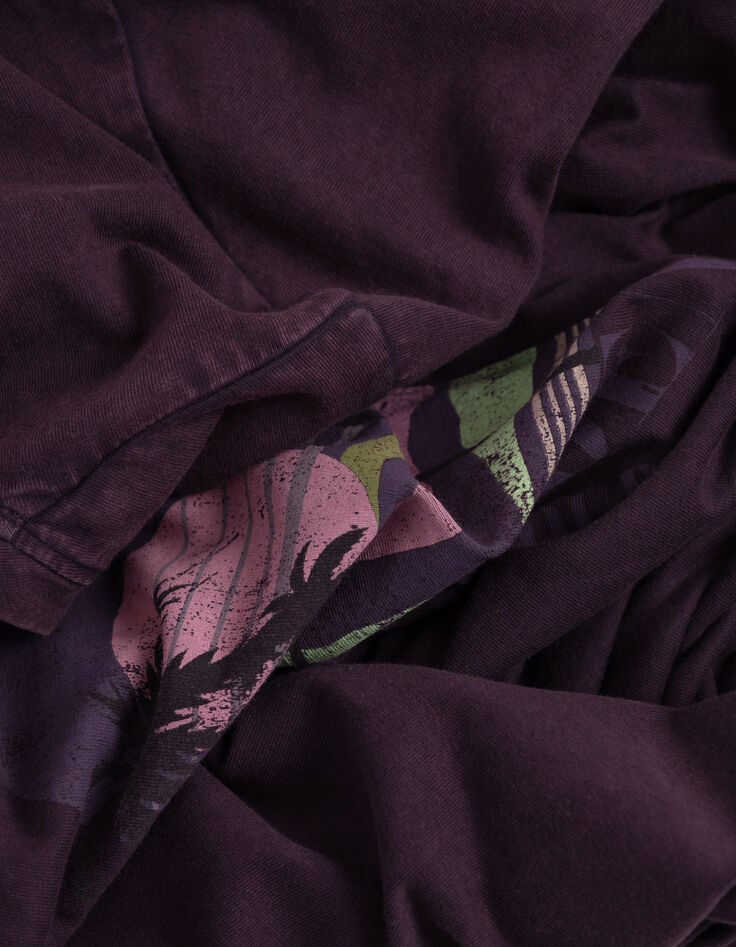 Tee-shirt col V magnum coton bio visuel palmiers Femme-8