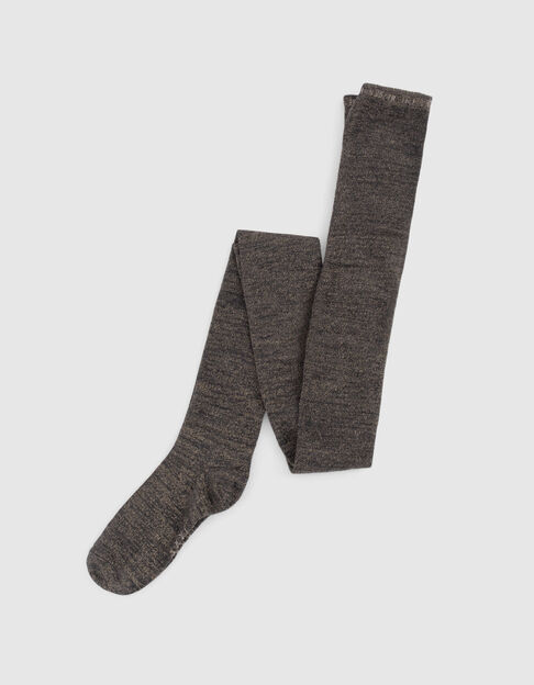 Girls’ grey marl lurex knit tights