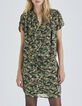 Women’s lichen dress with green camouflage print-2