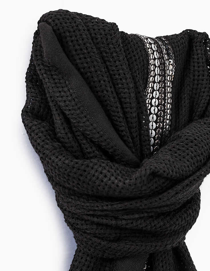 Orientique Wool Knit Scarf Chalk main image 1