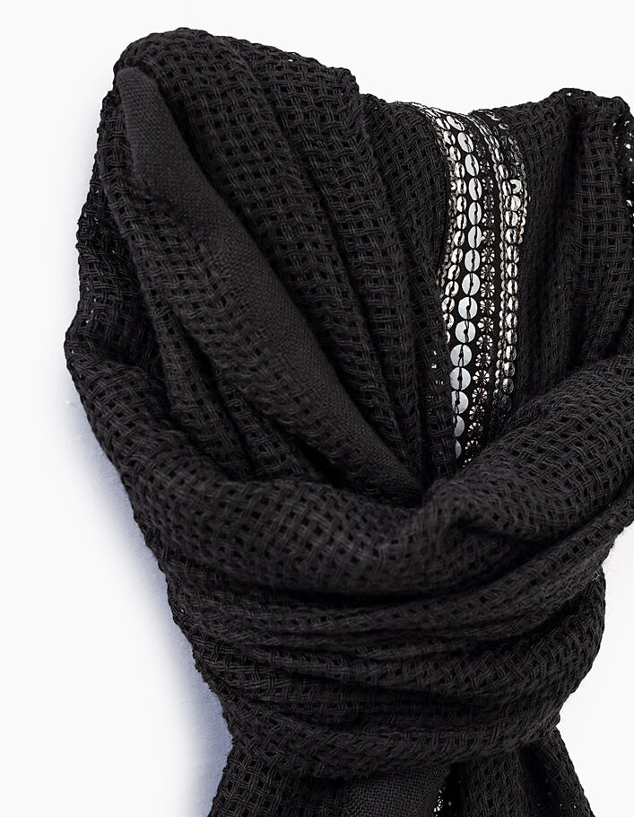 Women’s sequinned wool-rich knit scarf - IKKS