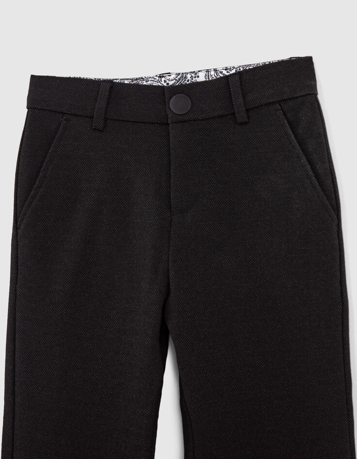 Pantalon de costume cérémonie noir faux-uni garçon-3